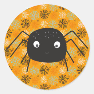 Adesivo Obrigado de aranha laranja-abóbora-branca, seu clá