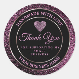 Adesivo obrigado de brilho roxo escuro, seu cola redondo c