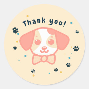 Adesivo Obrigado de cachorrinho Kawaii