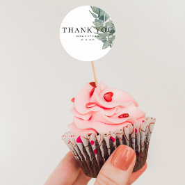 Adesivo Obrigado de casamento botânico moderno