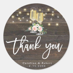 Adesivo obrigado de casamento com espuma de madeira russa,