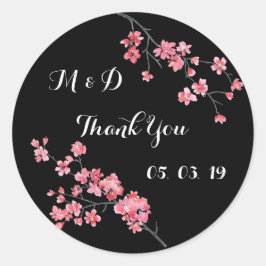 Adesivo obrigado de casamento, cor d'água floral, personal