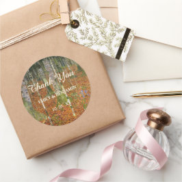 Adesivo Obrigado de Casamento da Natureza da Floresta Fine