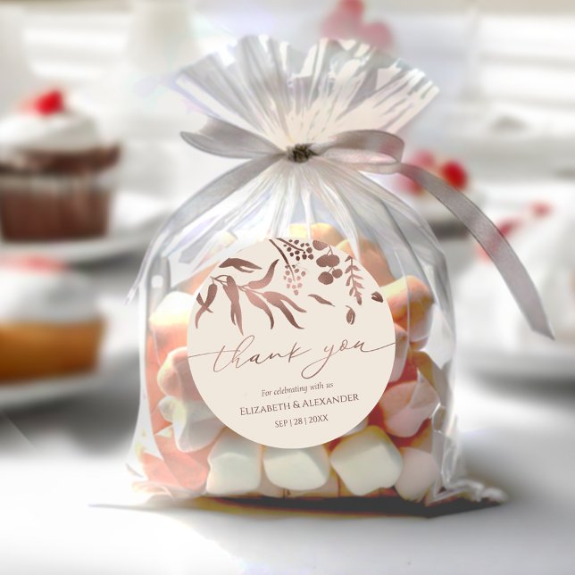 Adesivo Obrigado de Casamento da primavera, seu Rosa de fo (Criador carregado)