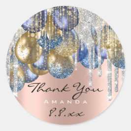 Adesivo Obrigado de Casamento de Aniversário Ballons Azul 