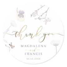 obrigado de casamento de flores silvestres