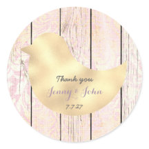 Obrigado de Casamento de Rosa Dourada de Shabby Ru