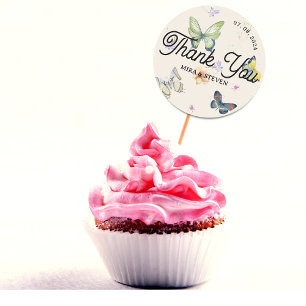 Adesivo Obrigado de casamento do jardim de borboletas