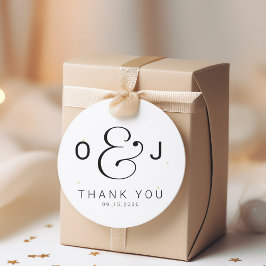 Adesivo Obrigado de casamento do monograma moderno