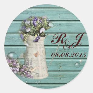 Adesivo obrigado de casamento floral de madeira russa