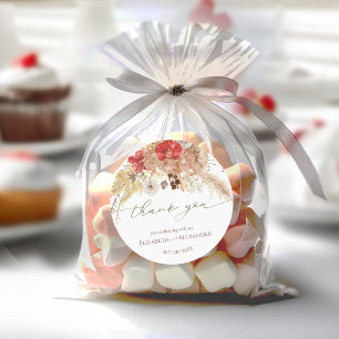 Adesivo Obrigado de Casamento Floral de Watercolor Boho pa