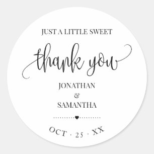 Adesivo obrigado de casamento moderno minimalista, a seu f