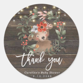 Adesivo obrigado de chá de fraldas de madeira russa que vo