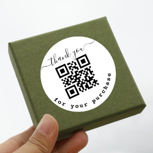 Adesivo Obrigado de código QR para sua compra