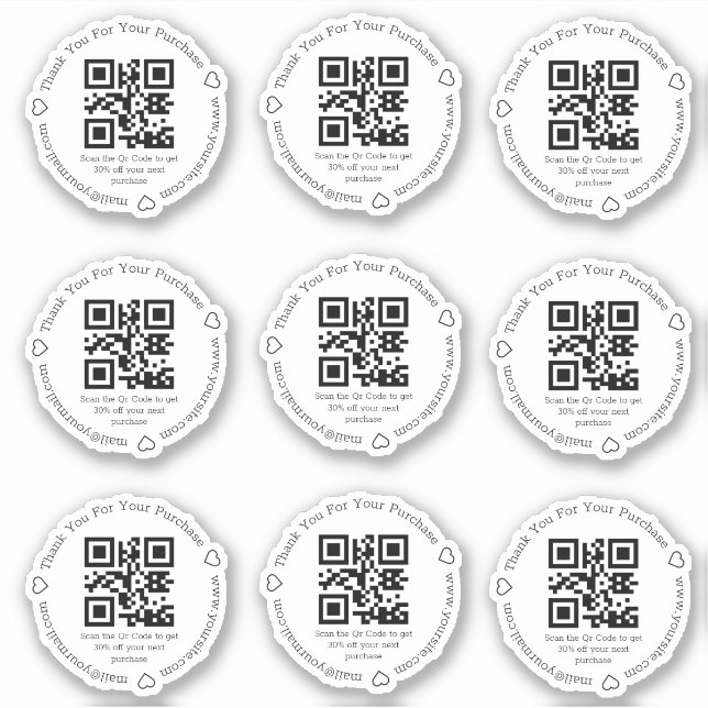 Adesivo obrigado de desconto para pequenas empresas elegan (Frente)