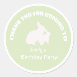 Adesivo Obrigado de festa de aniversário coelhinha, seu ad