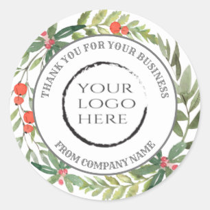 Adesivo Obrigado de festas ocas, seu logotipo personalizad