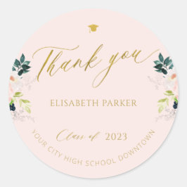 Adesivo Obrigado de graduação de formando ouro elegante