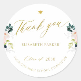 Adesivo Obrigado de graduação de formando ouro elegante