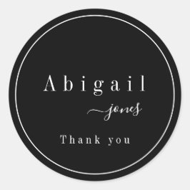 Adesivo Obrigado de luxo moderno de Script Simples Preto