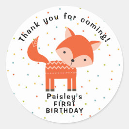 Adesivo Obrigado de madeira de raposa.