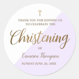 Adesivo Obrigado de Natal de Bebê Personalizado Roxo