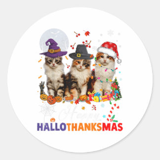 Adesivo obrigado de natal feliz do natal do gato halloween