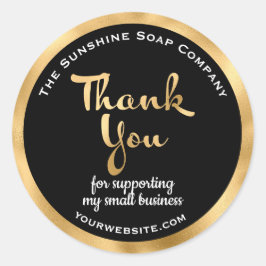 Adesivo Obrigado de negócios com folhas e tiras delgadas d