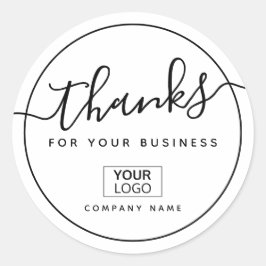 Adesivo Obrigado de negócios minimalista de logotipo perso