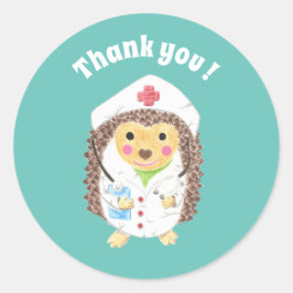 Adesivo Obrigado de ourivesaria do ouriço de desenho