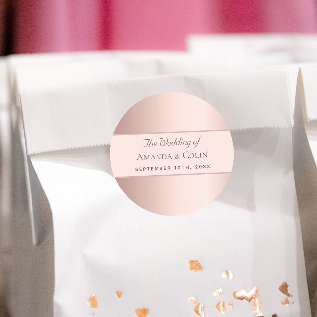 Adesivo Obrigado de ouro rosa de casamento você elegante m (Criador carregado)