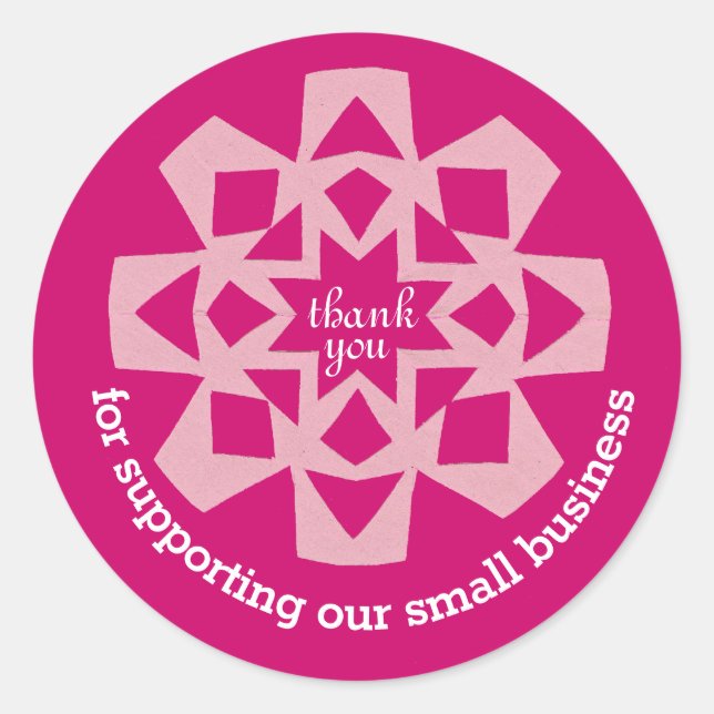 Adesivo Obrigado de pequenas empresas que você cola floco  (Frente)