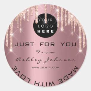 Adesivo Obrigado De Rosa De Logotipo Brilhante Com Pink De