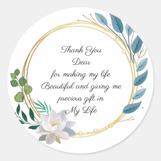 Adesivo Obrigado design. (Frente)