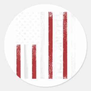 Adesivo Obrigado Dia Memorial Retro American Flag Saluy