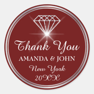 Adesivo Obrigado Diamond Name Wedding Bridal Sweet16th
