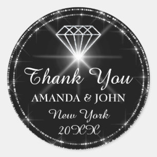 Adesivo Obrigado Diamond Name Wedding Bridal Sweet16th