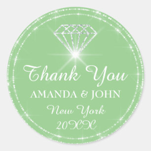 Adesivo Obrigado Diamond Name Wedding Bridal Sweet16th
