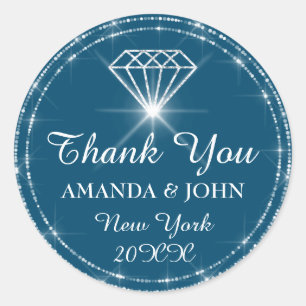 Adesivo Obrigado Diamond Name Wedding Bridal Sweet16th