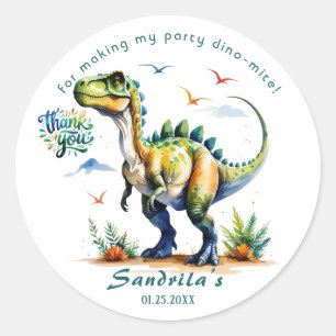 Adesivo Obrigado Dinossauro Aquarela 