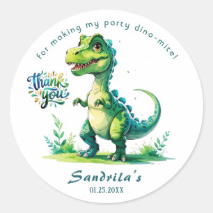 Adesivo Obrigado Dinossauro Aquarela 