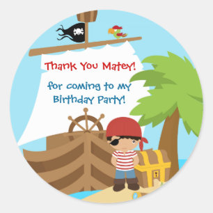 Adesivo Obrigado do aniversário do menino do navio de