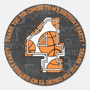 Adesivo Obrigado do aniversário do quadro do basquetebol