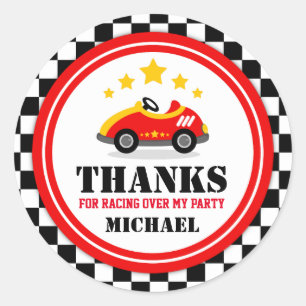 Adesivo Obrigado do carro de corridas você favorece o Tag