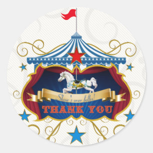 Adesivo Obrigado do cavalo do carrossel do vintage você