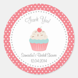 Adesivo Obrigado do chá de panela do cupcake você etique