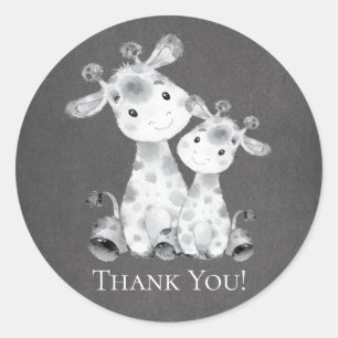 Adesivo Obrigado do chá do girafa do quadro você favorec