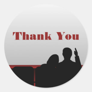 Adesivo Obrigado do cinema você etiquetas, vermelhas