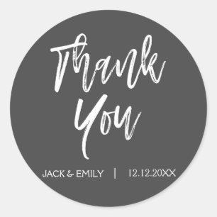 Adesivo Obrigado do cinza de carvão vegetal você selo do