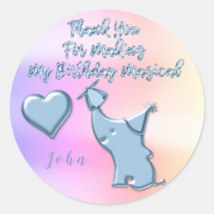 Adesivo Obrigado do favor de festa de aniversário do